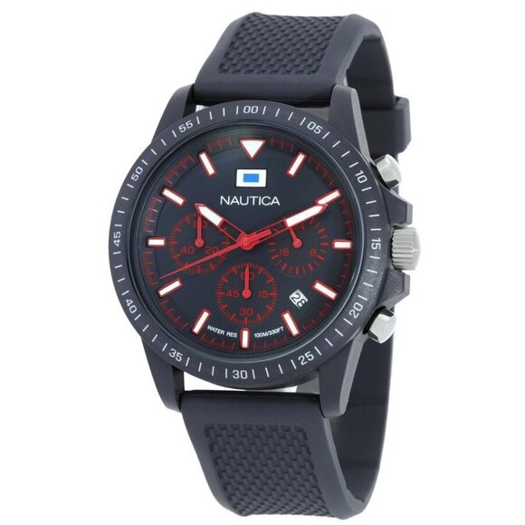 NWT Authentic Nautica Chronograph Quartz Blue Dial Men's Watch - Picture 1 of 3